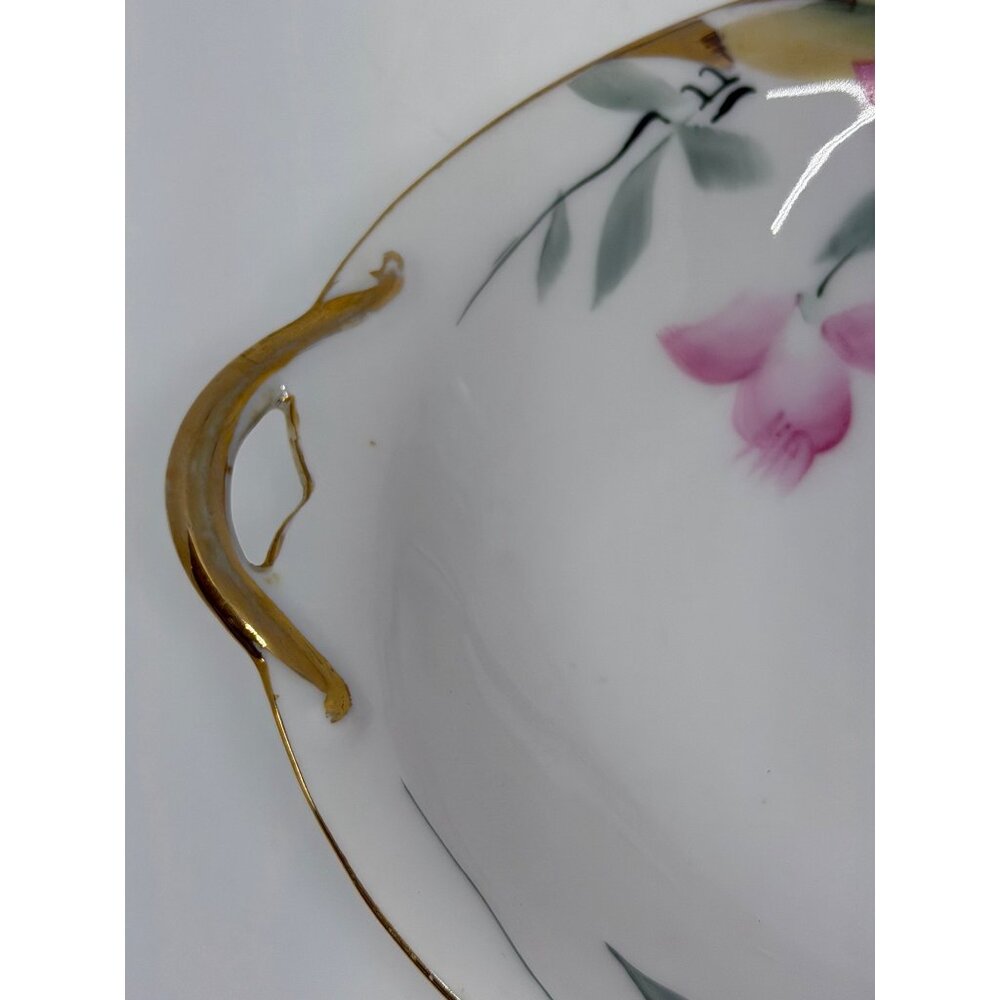VTG Noritake Azalea Gold 9"x6.75" Cake Cookie Serving Plate Floral White JAPAN - Picture 9 of 9